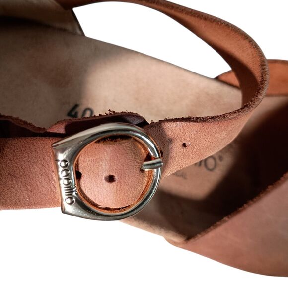 Birkenstock Papillio Shoes Leather Closed Toe Mary Wedge Heel Brown Womens 9 - Picture 9 of 13